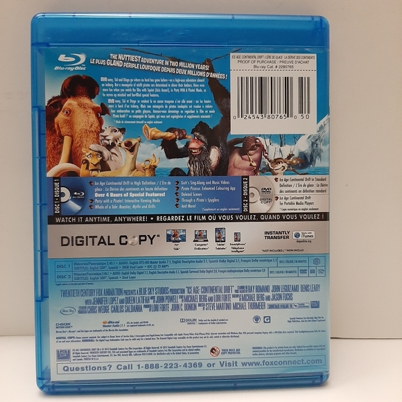 🍒4 for $20🍒 Ice Age: Continental Drift  - Blu-ray Bilingual Kids Movie - Picture 3 of 5